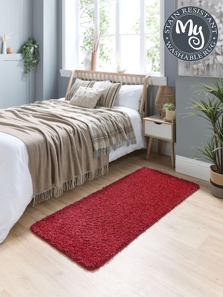 My Rug Red Washable And Stain Resistant And So Soft Textured Rug (219276) | £28 - £134