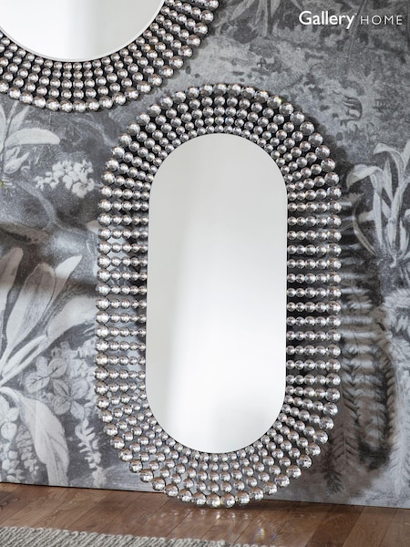 Gallery Home Silver Earby Oval Mirror (219721) | £190