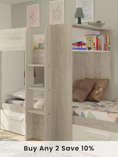 Trasman Grey Kids Barca Bunkbed With Storage Drawers And Wardrobe (220349) | £790