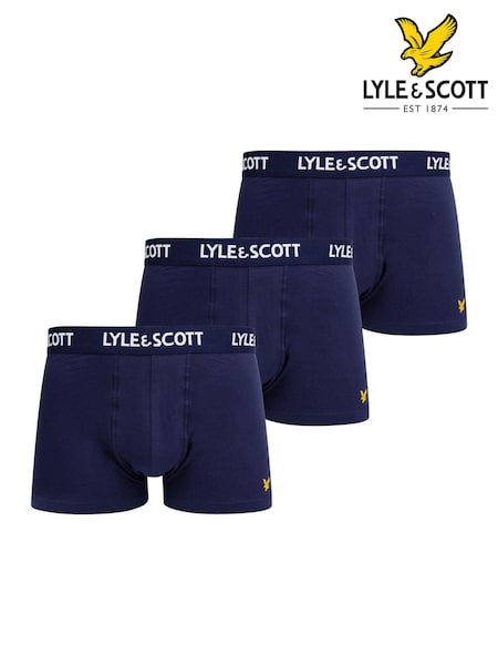 Lyle & Scott Blue Underwear Trunks 3 Pack (221444) | £31