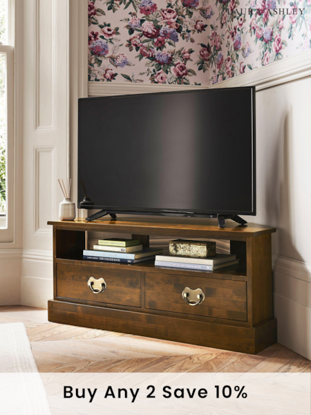 Laura Ashley Dark Chestnut Garrat Corner TV Stand (221617) | £625