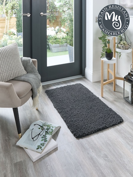 My Rug Charcoal Grey Soft Stain Resistant And Washable Rug (221776) | £28 - £134