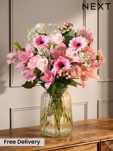 Pink Lily, Rose & Germini Bouquet