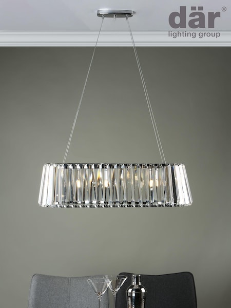 Dar Lighting Clear Cecilia 3 Light Ceiling Light Pendant (222718) | £195