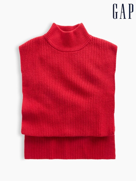 Red - Gap Cashsoft Mock Neck Knitted Vest