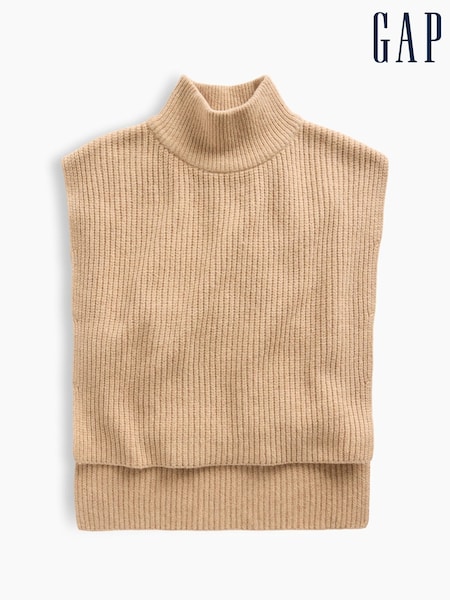 Cream - Gap Cashsoft Mock Neck Knitted Vest