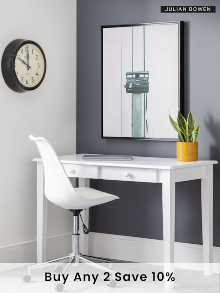 Julian Bowen White Carrington Compact 2 Drawer Desk (223335) | £200