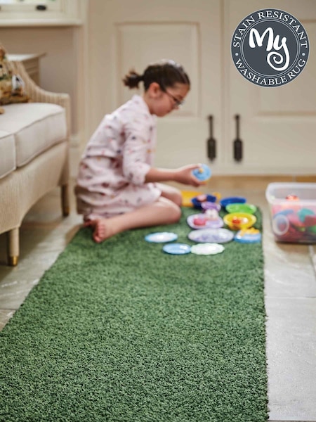 My Rug Green Soft Stain Resistant And Washable Rug (223424) | £28 - £134