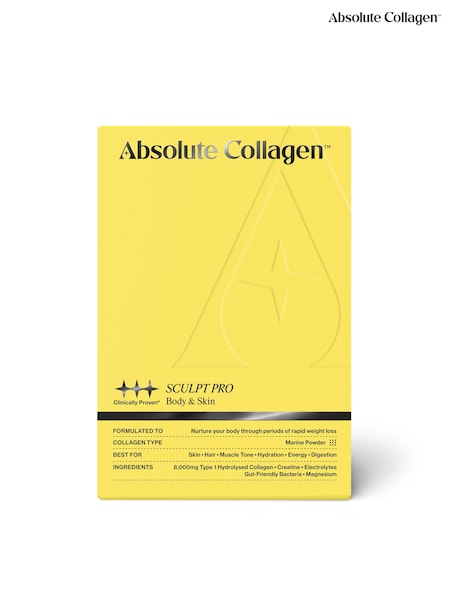 Absolute Collagen Glp1 Support Sculpt Pro Powder Supplement 10x11.5g Sachet 10x 10.1g Scoop