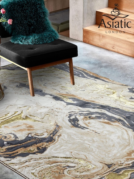 Asiatic Rugs Gold Aurora High Shine Marble Rug (223891) | £70 - £340