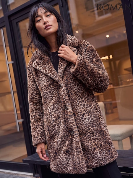 Brown - Roman Petite Animal Fur Coat