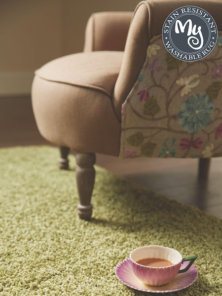 My Rug Olive Green Washable And Stain Resistant And So Soft Textured Rug (224995) | £28 - £134