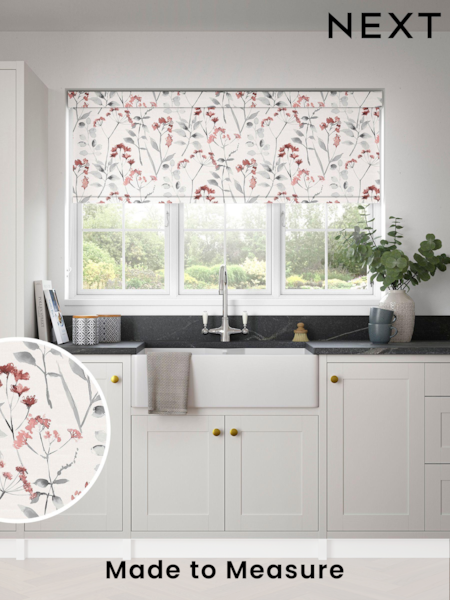 Red Isla Floral Made to Measure Roller Blind (225069) | £57