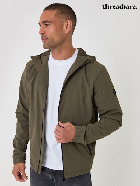 Green - Regular Threadbare Showerproof Ripstop Hooded Jacket