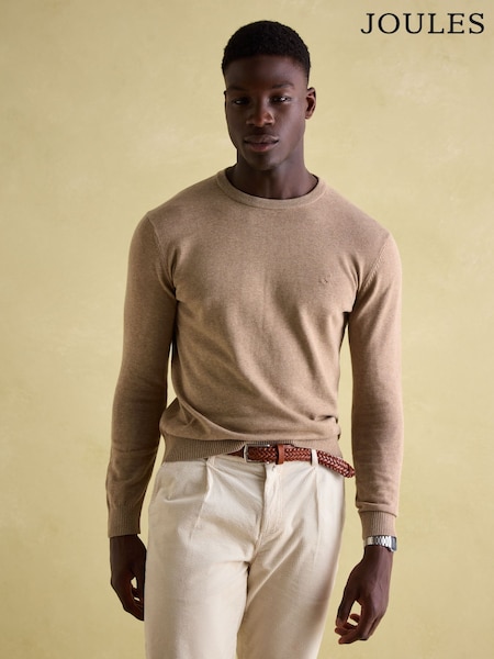 Joules Hillside Oat Crew Neck Knitted Jumper (226763) | £39.95