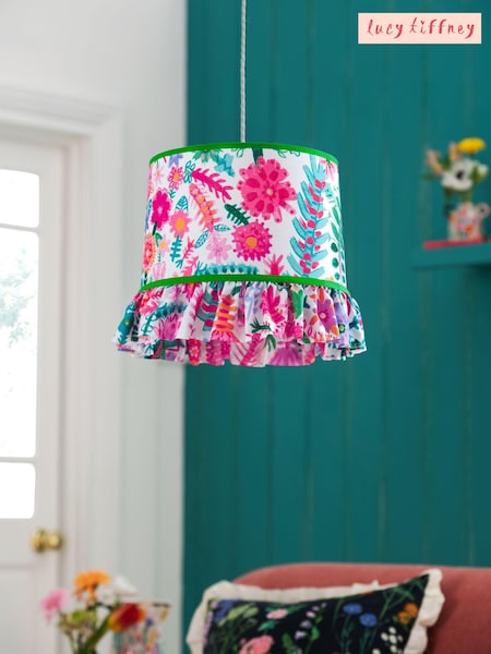 Lucy Tiffney Pink Floral Ruffle Easyfit Lamp Shade (227033) | £45