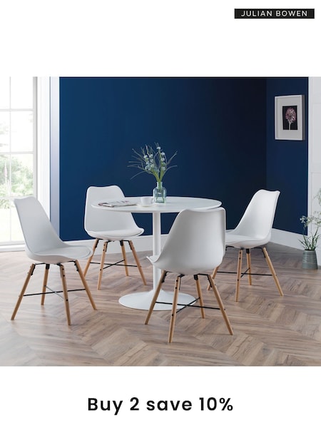 Julian Bowen White Set of 2 Kari Dining Chairs (227890) | £165