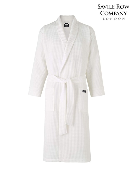 White - Regular Savile Row Company Cotton Waffle Dressing Gown