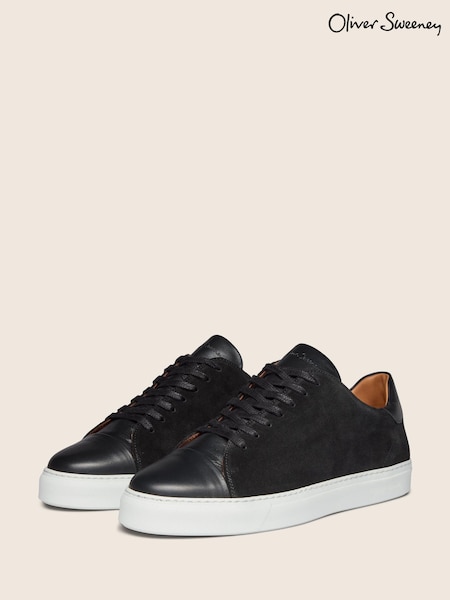 Black - Regular Oliver Sweeney Calf Suede/leather Cupsole Trainers