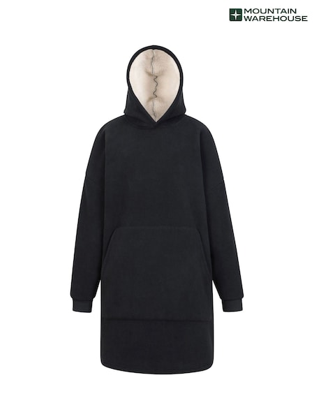 Mountain Warehouse Black Womens Snug Borg Lined Hooded Blanket (228979) | £48