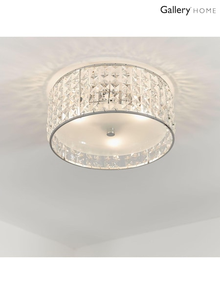 Gallery Home Silver Chrysla Flush Ceiling Light (229124) | £86