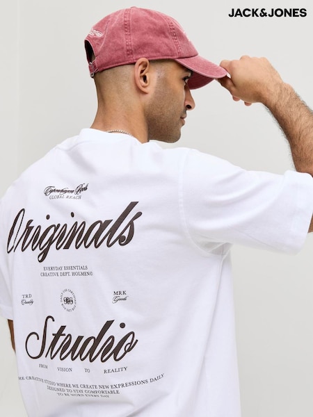 White - Regular Jack & Jones Script Graphic Print T-shirt