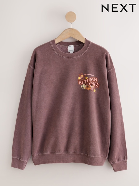 Brown Autumnal Graphic - Lounge Sweatshirt