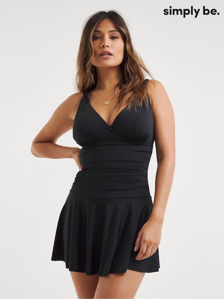 Simply Be Black Magisculpt Lose Up To An Inch Swimdress (230594) | £49