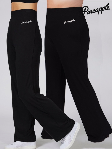 Pineapple Black Viscose Jersey Joggers (230631) | £28