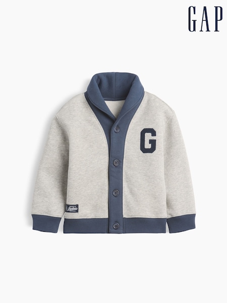 Grey - Gap Baby And Toddler Vintagesoft Varsity Shawl Cardigan (6mths-5yrs)