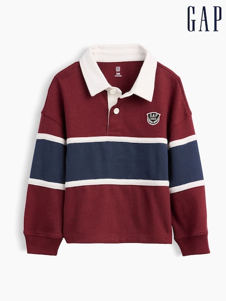 Red/Blue - Gap Colourblock Rugby Polo Shirt (6mths-5yrs)
