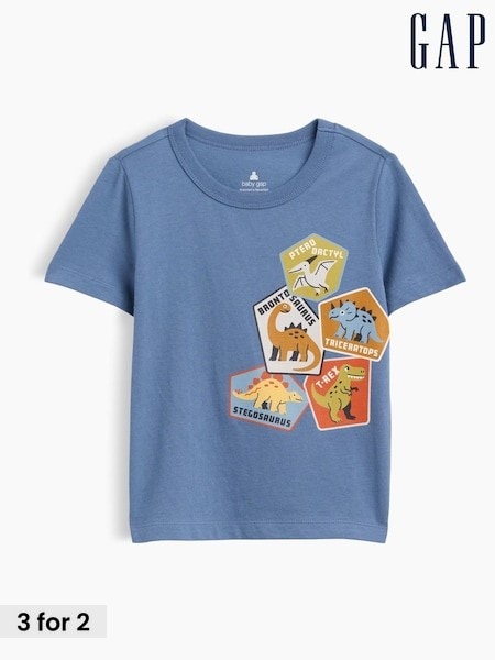 Blue Dinosaur - Gap Graphic Long Sleeve T-shirt (6mths-5yrs)