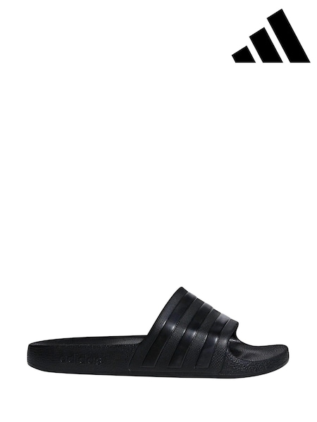 adidas Black Sportswear Adilette Aqua Slides (232543) | £20
