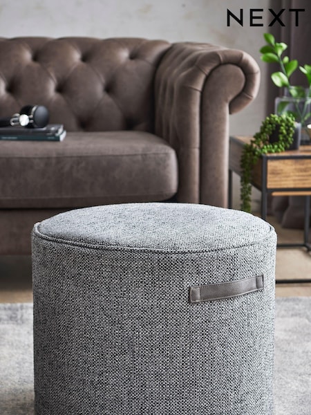 Charcoal Grey Pouffe With Handles (232687) | £60