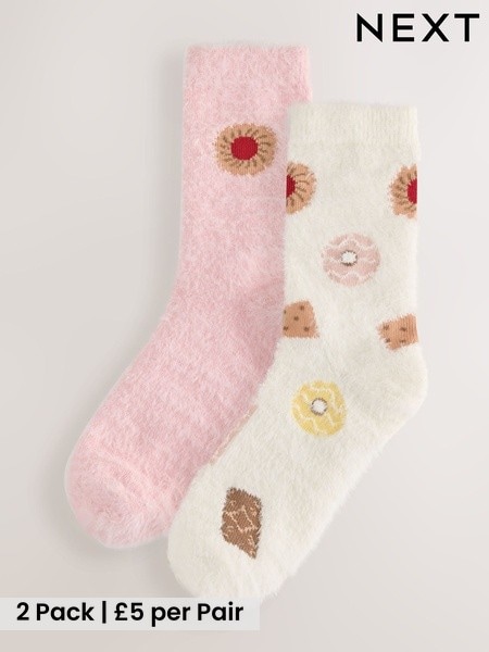 Assorted Biscuits - Super Furry Cosy Socks 2 Pack