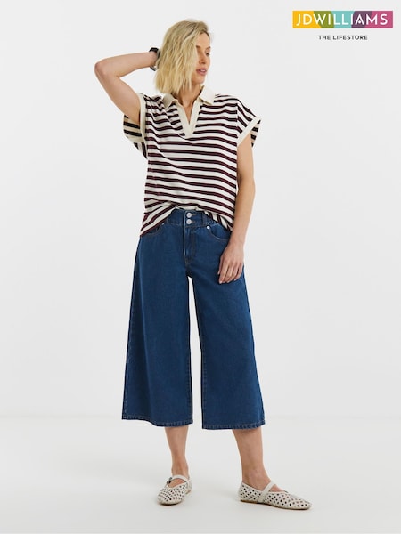 Blue - Jd Williams Elasticated Waist Culotte Jeans