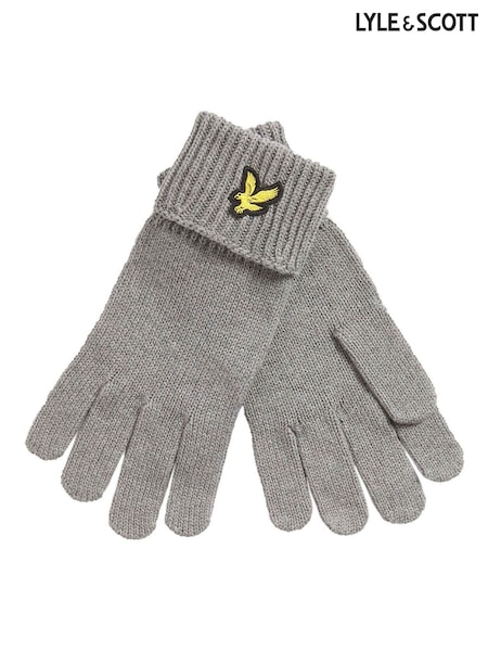 Grey - Regular Lyle & Scott Cotton Merino Gloves