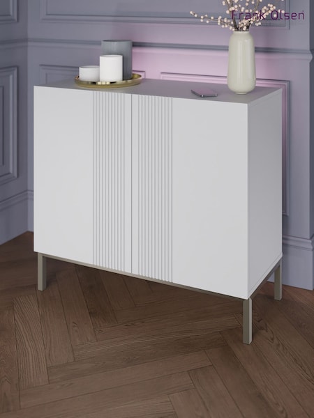 Frank Olsen White Iona 2 Door Tall Sideboard with SMART Features (233388) | £420
