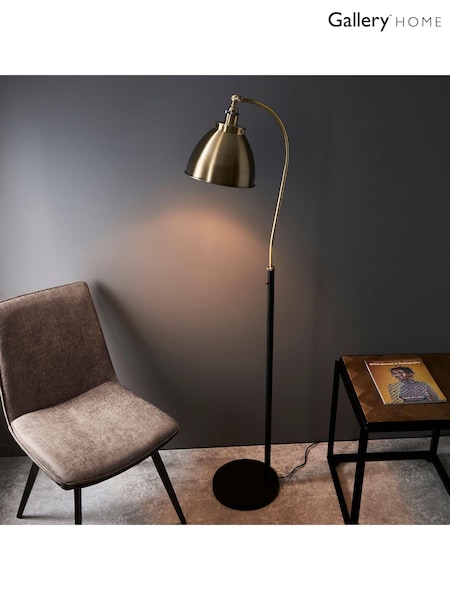 Gallery Home Antique Brass Langley Floor Lamp (233501) | £188