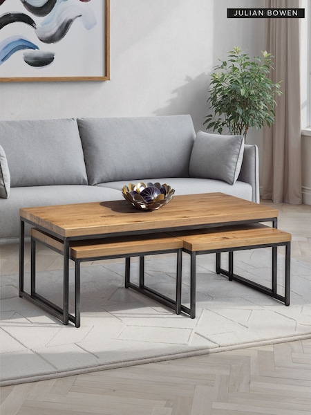 Julian Bowen Oak Brooklyn Nesting Coffee Tables (233568) | £465