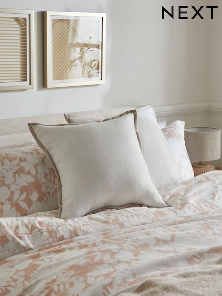 White 50 x 50cm Dalby Contrast Edge Cushion (233973) | £12