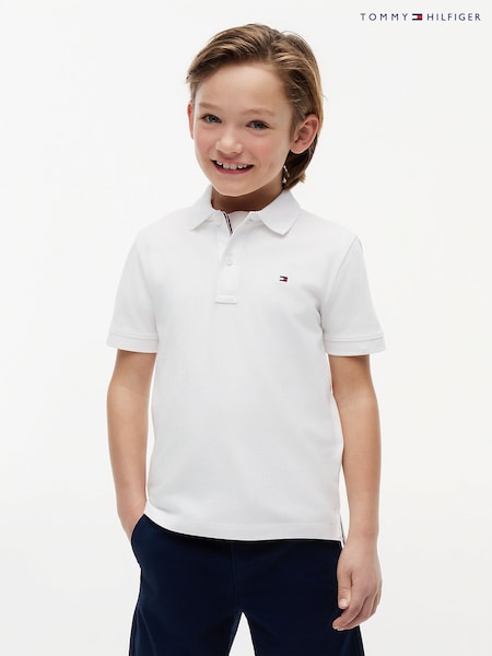 White - Tommy Hilfiger Essential Regular Fit Signature Polo Shirt