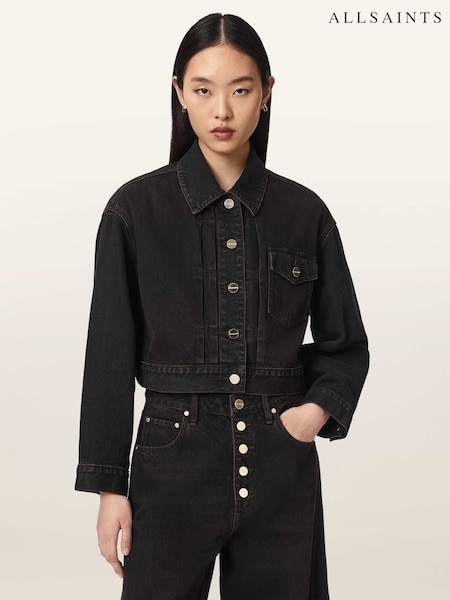 Black - Allsaints Blink Cropped Jacket