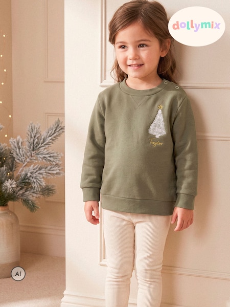Green - Toddler Christmas Tree Sweatshirt By Dollymix