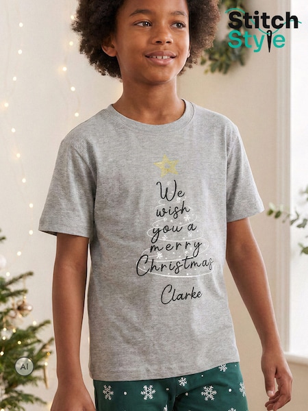 Green - Kids Merry Christmas Pyjamas By Stitch Style