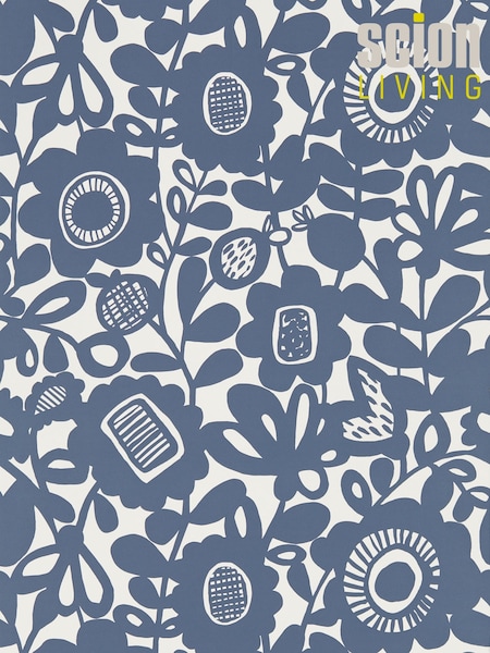 Scion Blue Kukkia 10.05M Wallpaper (235147) | £48