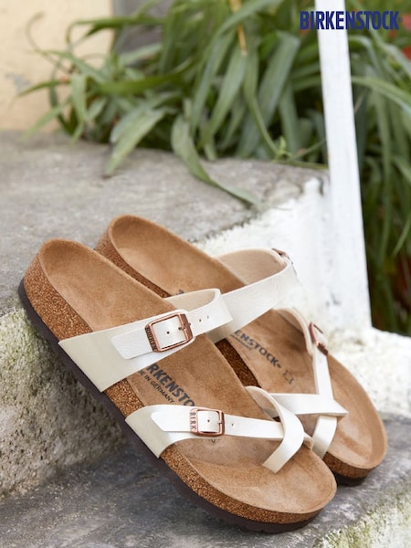 Birkenstock Pearl White Mayari Birko Flor Sandals (235217) | £90