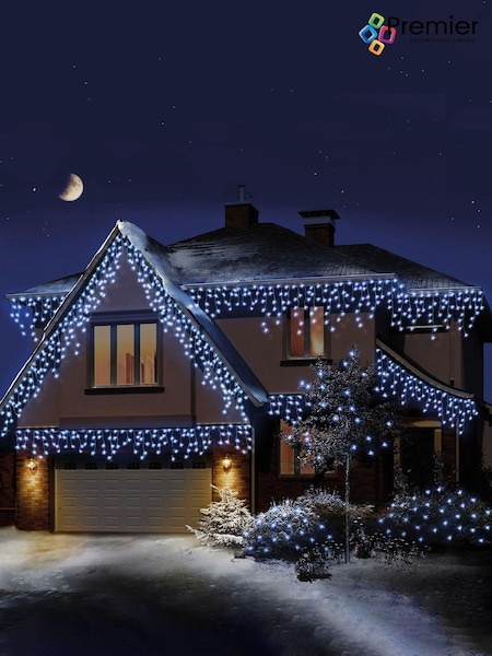 Bright 480 LED Snowing Icicles Christmas Line Lights 11.8M (235588) | £48