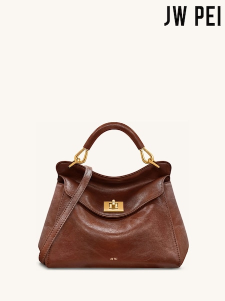 Brown - Jw Pei Lucia Classic Faux Suede Top Handle Bag