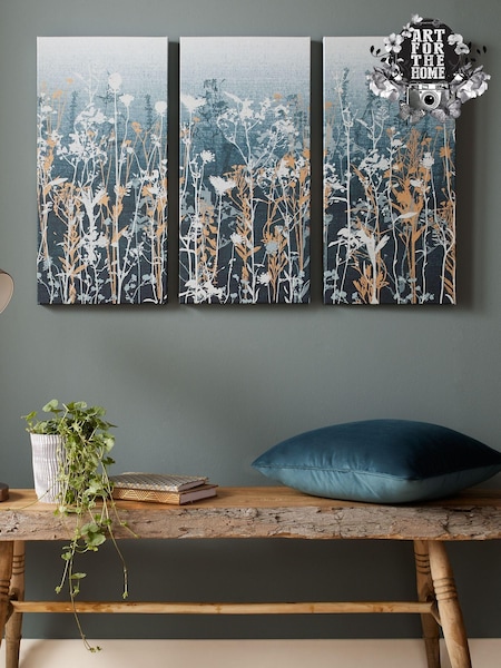Art For The Home Blue Trio Of Wildflower Meadows Wall Art (236122) | £58